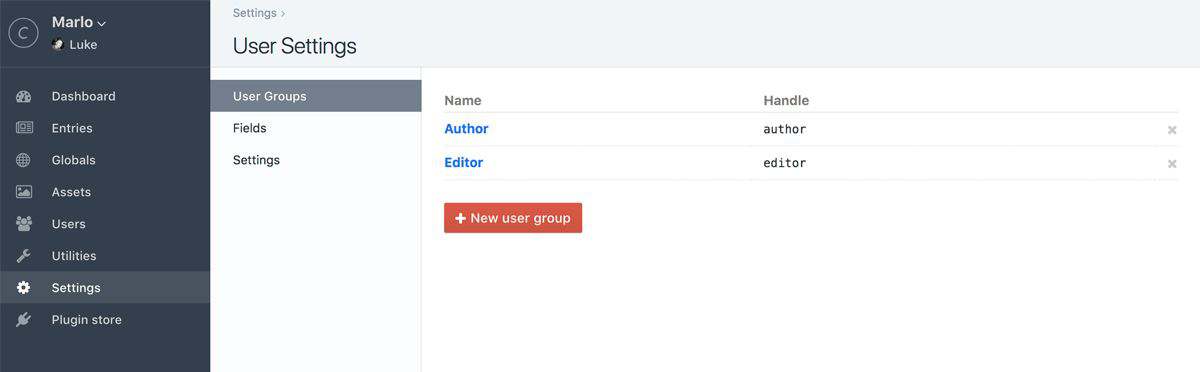 Craft CMS User Groups